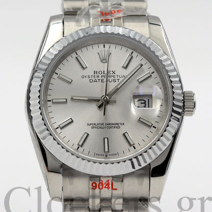DATEJUST 41MM SS SILVER  SIVER DIAL STCIKS MARKERS