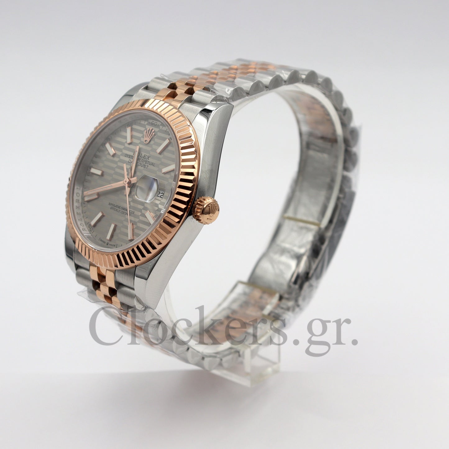 DATEJUST 41MM 2-TONE ROSE GOLD JUBILEE GREY DIAL STICKS MARKERS