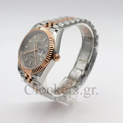 DATEJUST 41MM 2-TONE ROSE GOLD JUBILEE GREY DIAL STICKS MARKERS