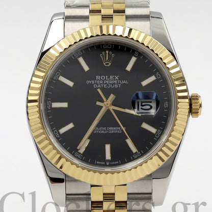 DATEJUST 36 MM 2-TONE GOLD JUBILEE BLACK DIAL STICKS MARKERS