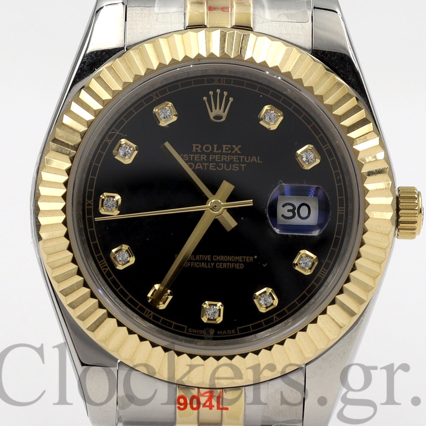 DATE JUST 36MM 2-TONE GOLD JUBILEE BLACK DIAL DIAMONDS MARKERS