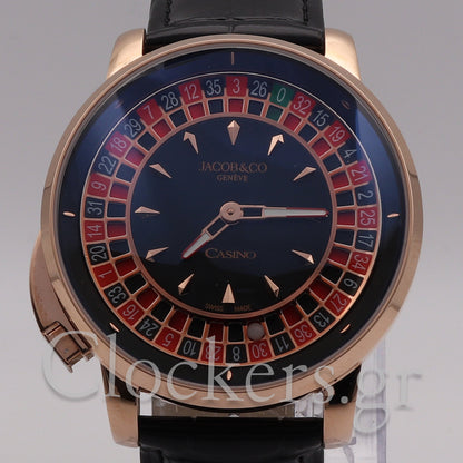 Jacob & Co. 'The Casino Tourbillon' CA100.40.Rose Gold Black Onyx Dial Limited Edition