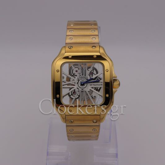 CARTIER SANTOS NEW 2023 SANTOS DE CARTIER SKELETON  GOLD