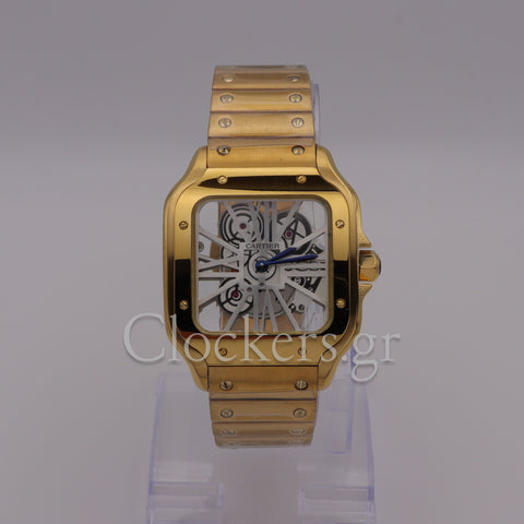 CARTIER SANTOS NEW 2023 SANTOS DE CARTIER SKELETON  GOLD