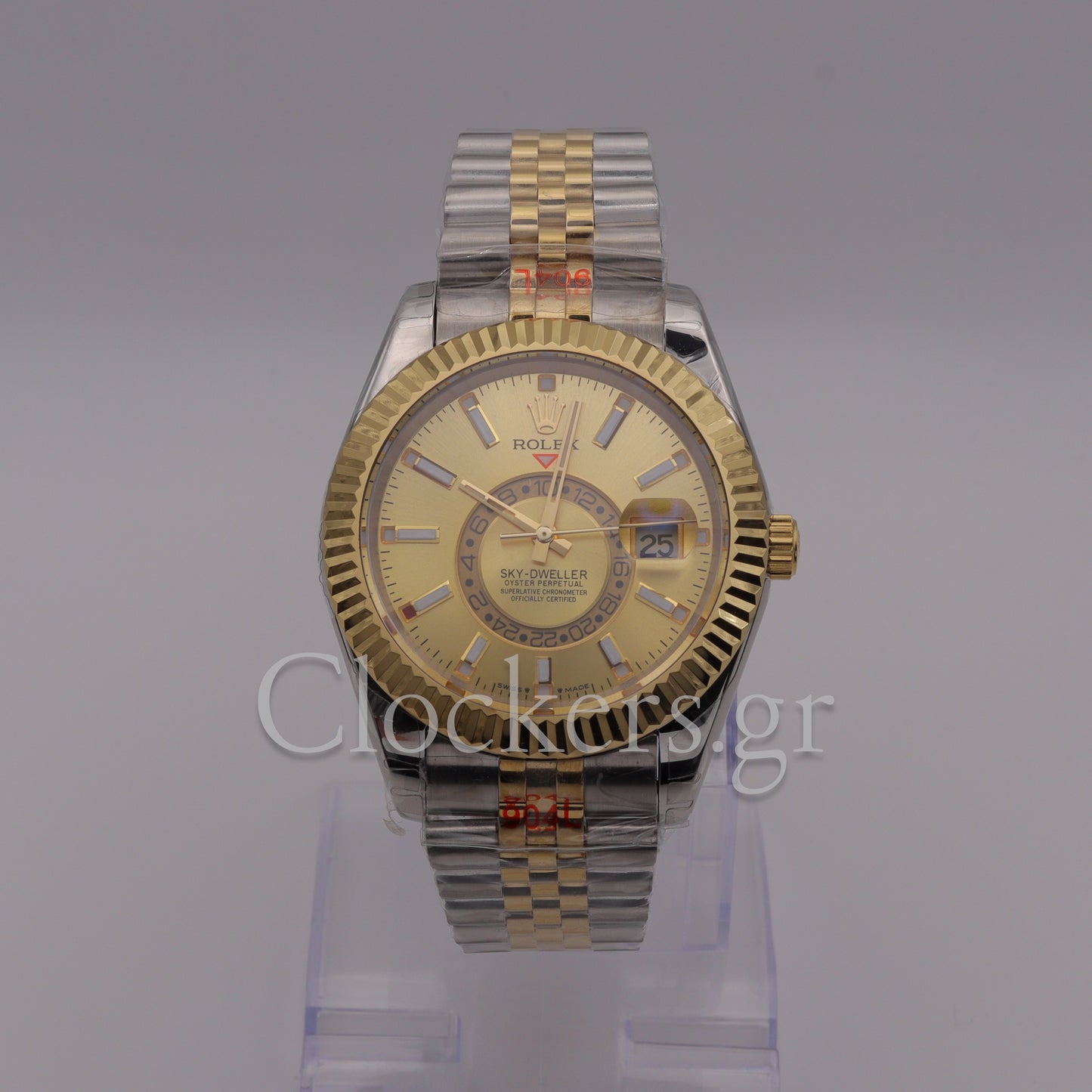 SKY-DWELLER 2-TONE BLACK GOLD DIAL STICK MARKERS  jubilee