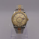 SKY-DWELLER 2-TONE BLACK GOLD DIAL STICK MARKERS  jubilee