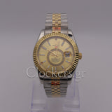 SKY-DWELLER 2-TONE BLACK GOLD DIAL STICK MARKERS  jubilee