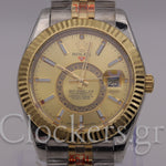 SKY-DWELLER 2-TONE BLACK GOLD DIAL STICK MARKERS  jubilee