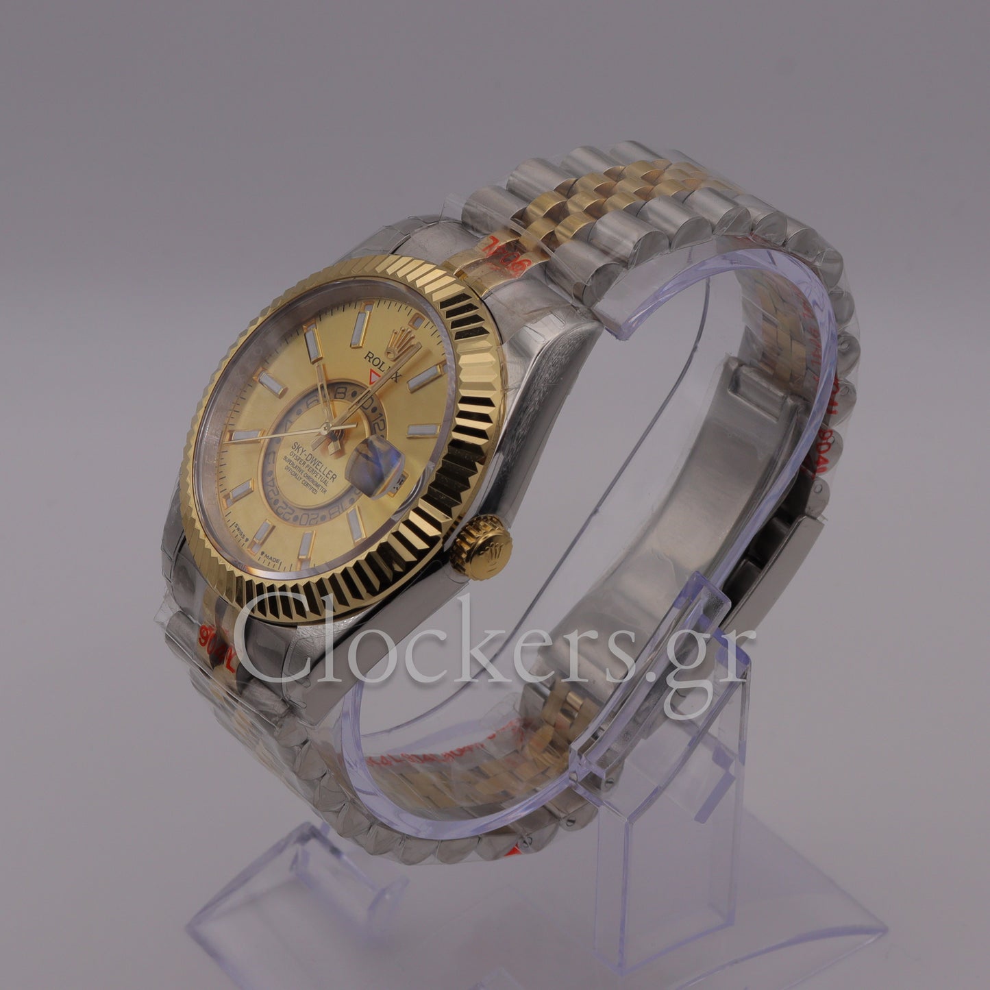 SKY-DWELLER 2-TONE BLACK GOLD DIAL STICK MARKERS  jubilee