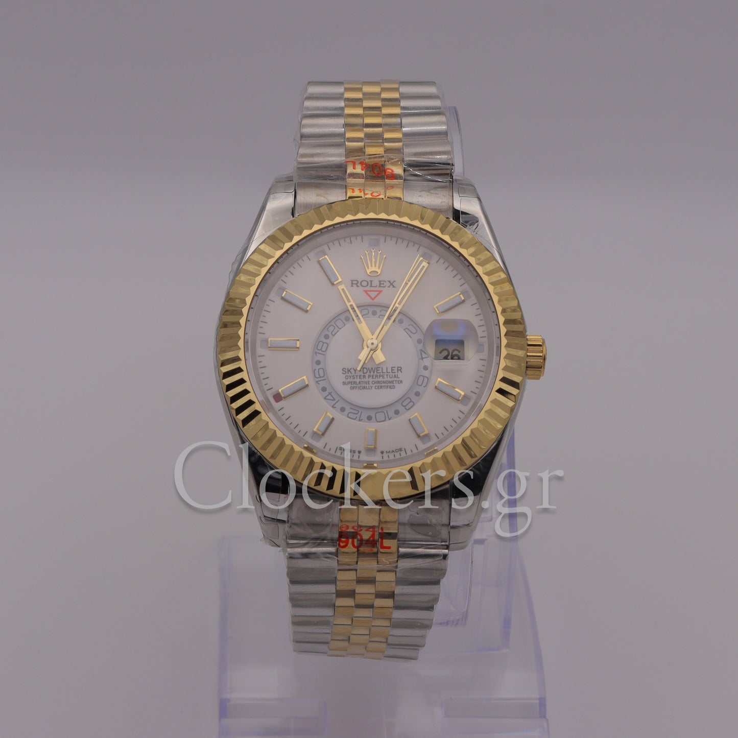 SKY-DWELLER 2-TONE WHITE GOLD DIAL STICK MARKERS JUBILEE