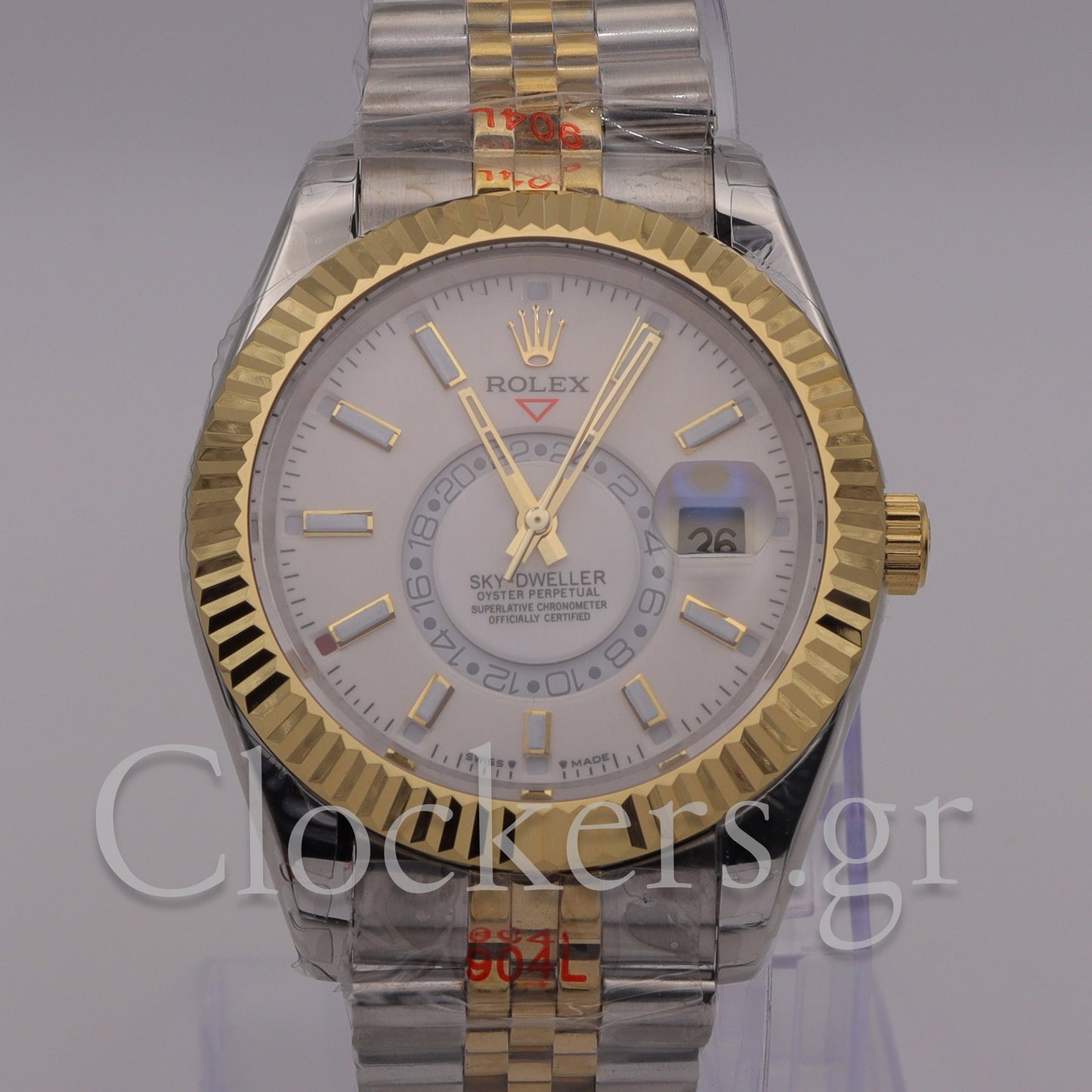 SKY-DWELLER 2-TONE WHITE GOLD DIAL STICK MARKERS JUBILEE