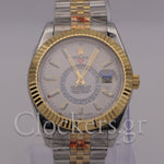 SKY-DWELLER 2-TONE WHITE GOLD DIAL STICK MARKERS JUBILEE