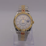 SKY-DWELLER 2-TONE WHITE GOLD DIAL STICK MARKERS JUBILEE