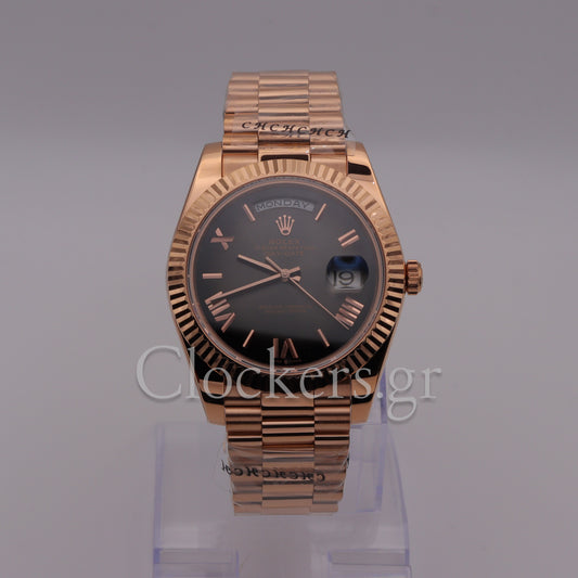 DAY-DATE II 41MM ROSE GOLD BRONZE DIAL RB STICKS MARKERS CLONE