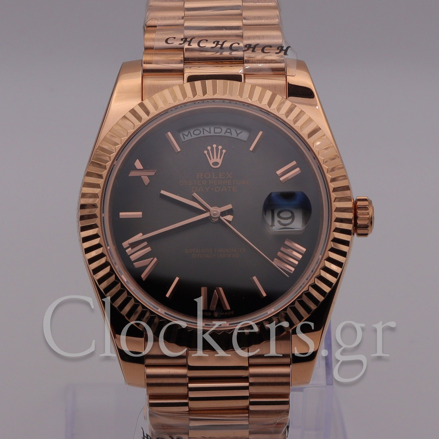 DAY-DATE II 41MM ROSE GOLD BRONZE DIAL RB STICKS MARKERS CLONE