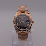 DAY-DATE II 41MM ROSE GOLD BRONZE DIAL RB STICKS MARKERS CLONE