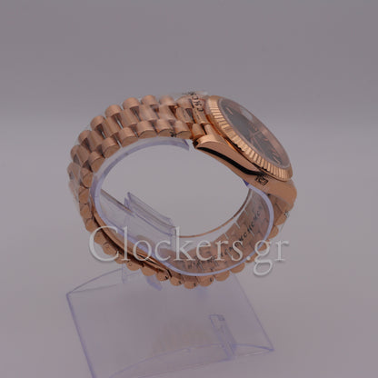 DAY-DATE II 41MM ROSE GOLD BRONZE DIAL RB STICKS MARKERS CLONE