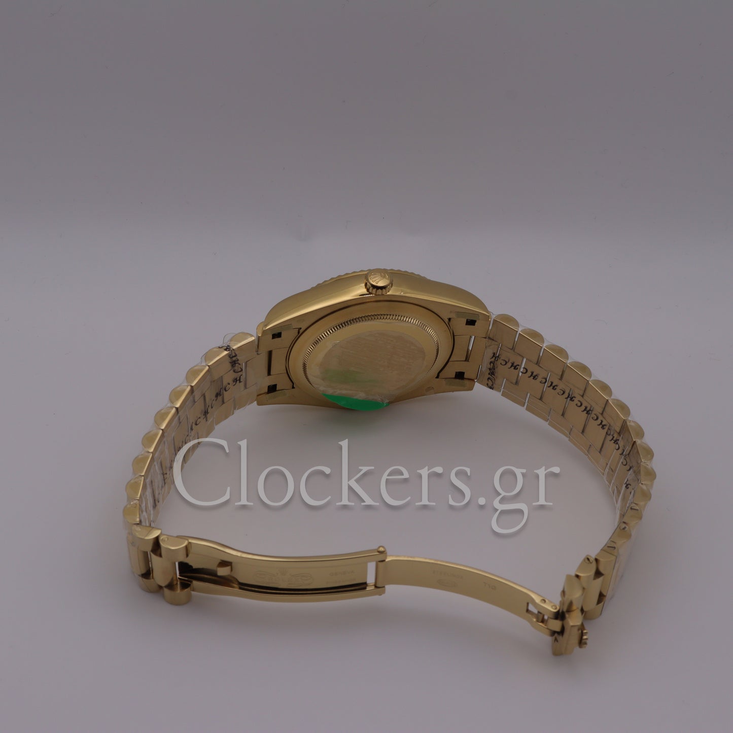 DAY-DATE BLACK DIAL DIAMOND MARKERS FLUTED BEZEL GOLD