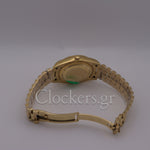 DAY-DATE BLACK DIAL DIAMOND MARKERS FLUTED BEZEL GOLD