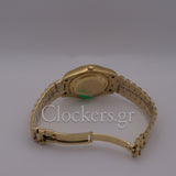 DAY-DATE BLACK DIAL DIAMOND MARKERS FLUTED BEZEL GOLD