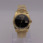 PRESIDENT DAY-DATE 18K WATCH BLACK ONYX DIAL 118208