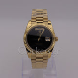 PRESIDENT DAY-DATE 18K WATCH BLACK ONYX DIAL 118208