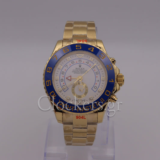 YACHT-MASTER II GOLD BLUE CERAMIC BEZEL 44MM CLONE