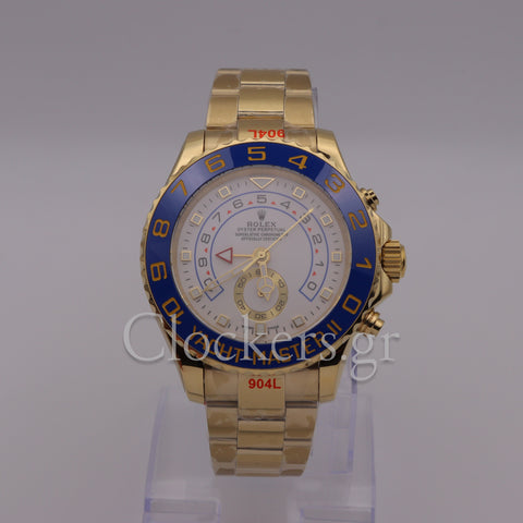 YACHT-MASTER II GOLD BLUE CERAMIC BEZEL 44MM CLONE
