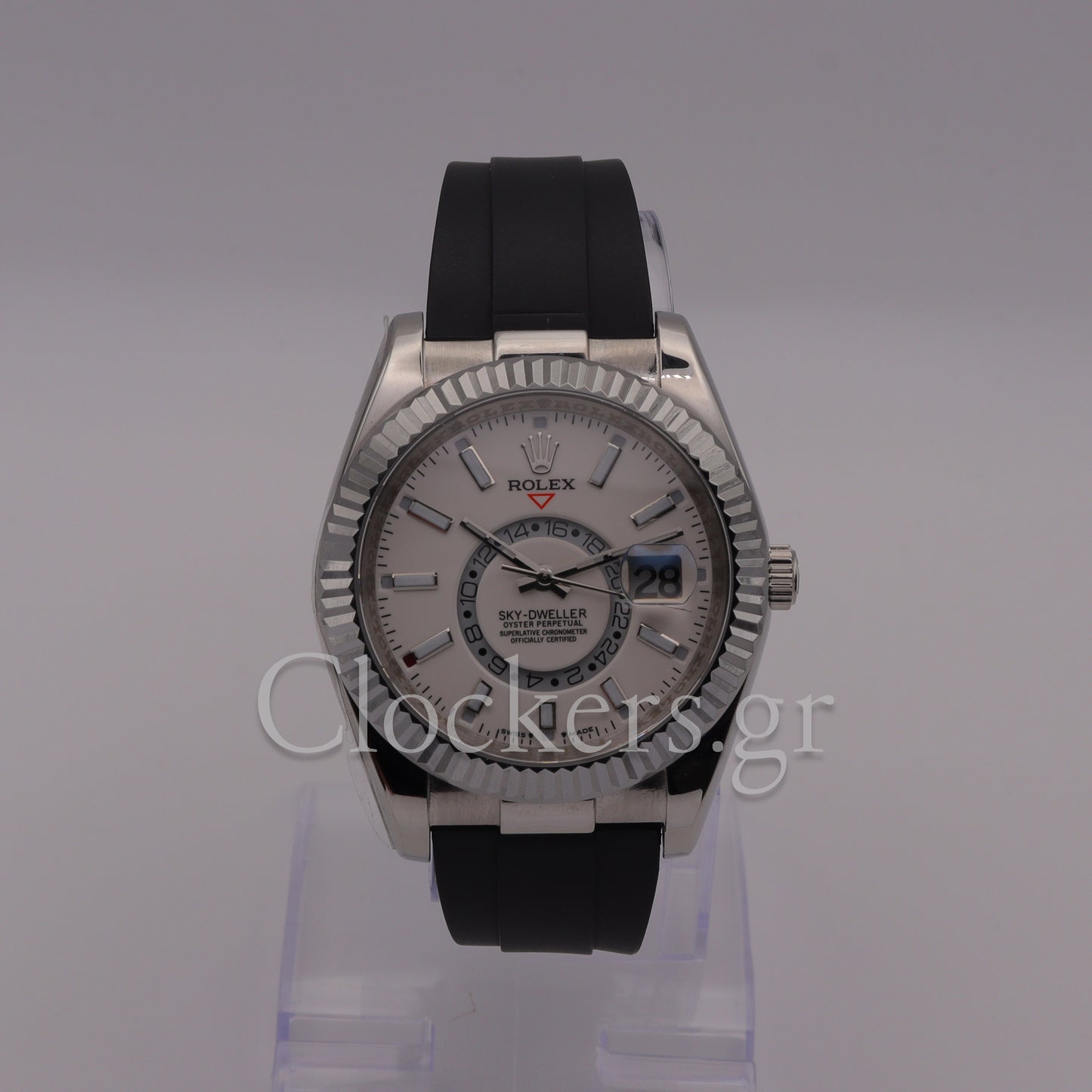 SKY-DWELLER WHITE DIAL AUTOMATIC MEN'S RUBBER