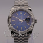 DATE JUST SS 41MM BLUE DIAL STICK MARKERS JUBILEE