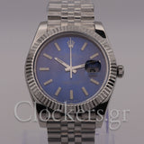 DATE JUST SS 41MM BLUE DIAL STICK MARKERS JUBILEE