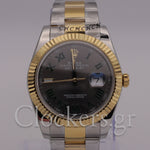 DATEJUST 36 MM 2-TONE  FLUTED GRAY ROMAN