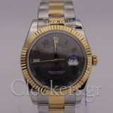 DATEJUST 36 MM 2-TONE  FLUTED GRAY ROMAN