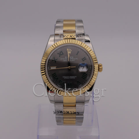 DATEJUST 36 MM 2-TONE  FLUTED GRAY ROMAN
