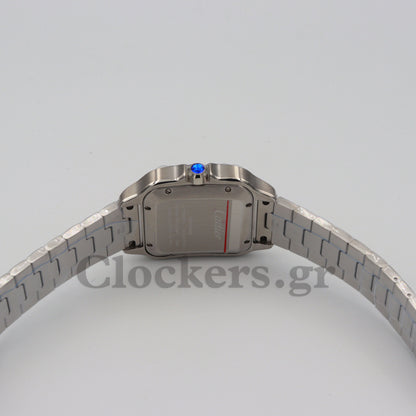 CARTIER SANTOS DE CARTIER LARGE STEEL & ADLC BLUE DIAL MEN'S AUTOMATIC WATCH