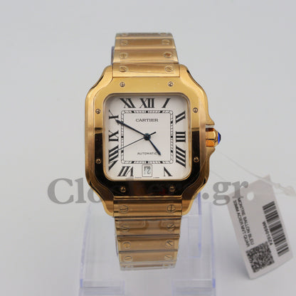 SANT0S DE CARTIER WATCH LARGE MODEL, AUTOMATIC,  GOLD,  INTERCHANGEABLE