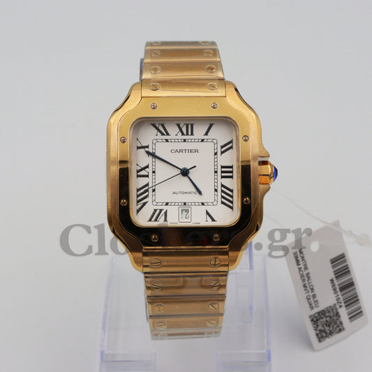 SANT0S DE CARTIER WATCH LARGE MODEL, AUTOMATIC,  GOLD,  INTERCHANGEABLE