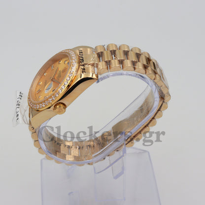 DAYDATE 36MM YELLOW GOLD GOLD DIAL DIAMONDS MARKERS