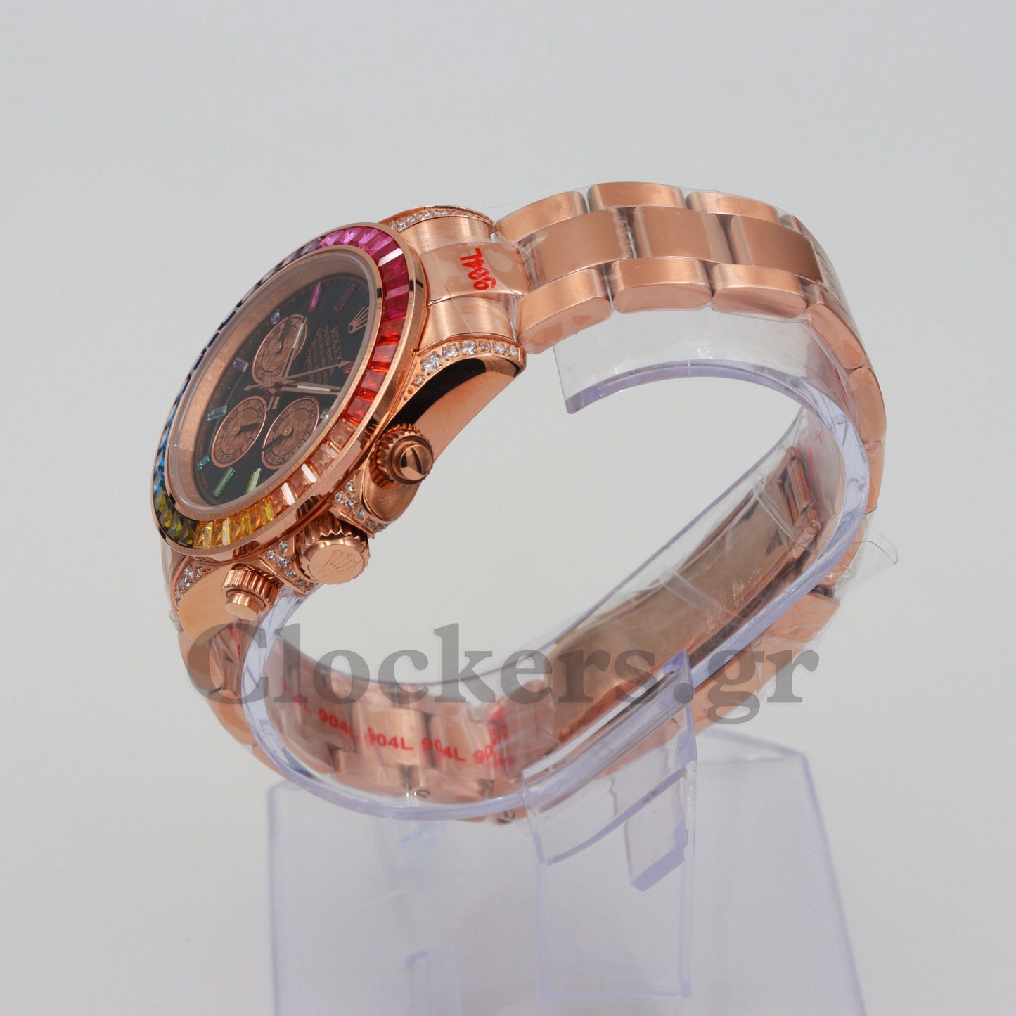DAYT0NA COSM0GRAPH BLACK DIAL ROSE GOLD RAINBOW 40MM