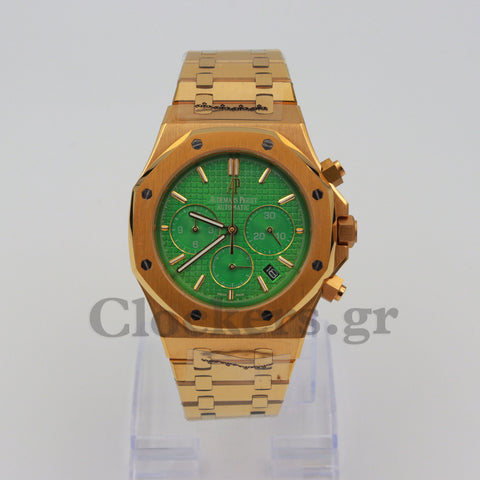 AUDEMARS PIGUET ROYAL OAK CHRONOGRAPH 41MM YELLOW GOLD GREEN DIAL