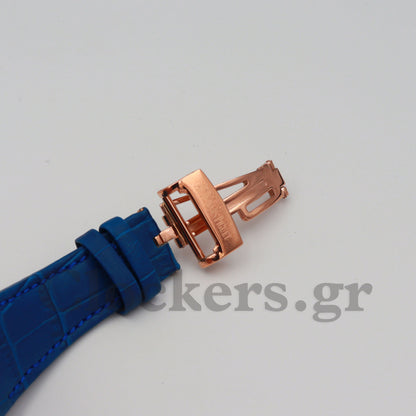 AUDEMARS PIGUET ROYAL OAK CHRONOGRAPH PINK GOLD BLUE DIAL.