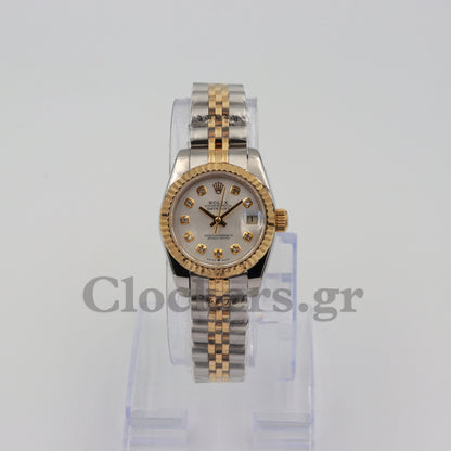 LADY DATEJUST CHAMPAGNE 28MM DIAL STEEL AND 18K YELLOW GOLD OYSTER2-TONE WATCH
