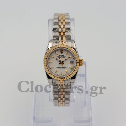 LADY DATEJUST CHAMPAGNE 28MM DIAL STEEL AND 18K YELLOW GOLD 2-TONE WATCH