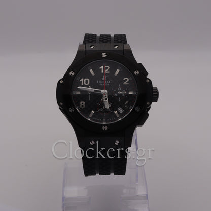 HUBLOT BIG BANG BLACK DIAL BLACK CASE BLACK RUBBER BRACELET