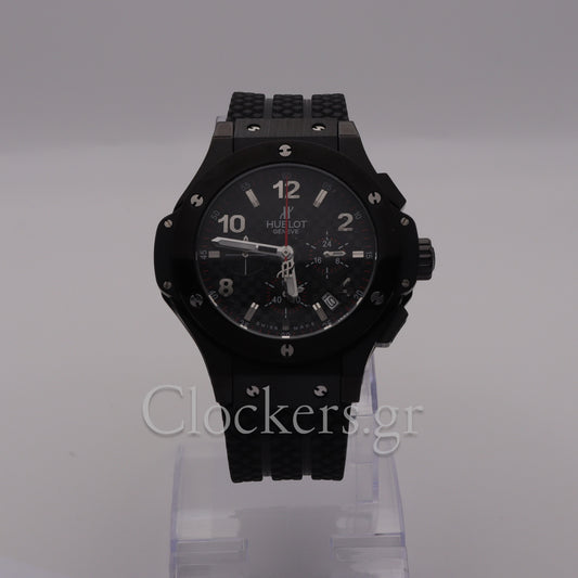 HUBLOT BIG BANG BLACK DIAL BLACK CASE BLACK RUBBER BRACELET