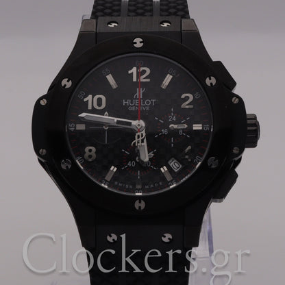 HUBLOT BIG BANG BLACK DIAL BLACK CASE BLACK RUBBER BRACELET