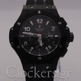 HUBLOT BIG BANG BLACK DIAL BLACK CASE BLACK RUBBER BRACELET
