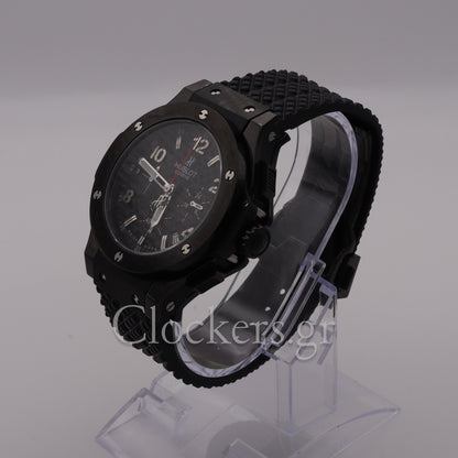 HUBLOT BIG BANG BLACK DIAL BLACK CASE BLACK RUBBER BRACELET