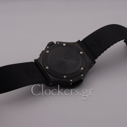 HUBLOT BIG BANG BLACK DIAL BLACK CASE BLACK RUBBER BRACELET