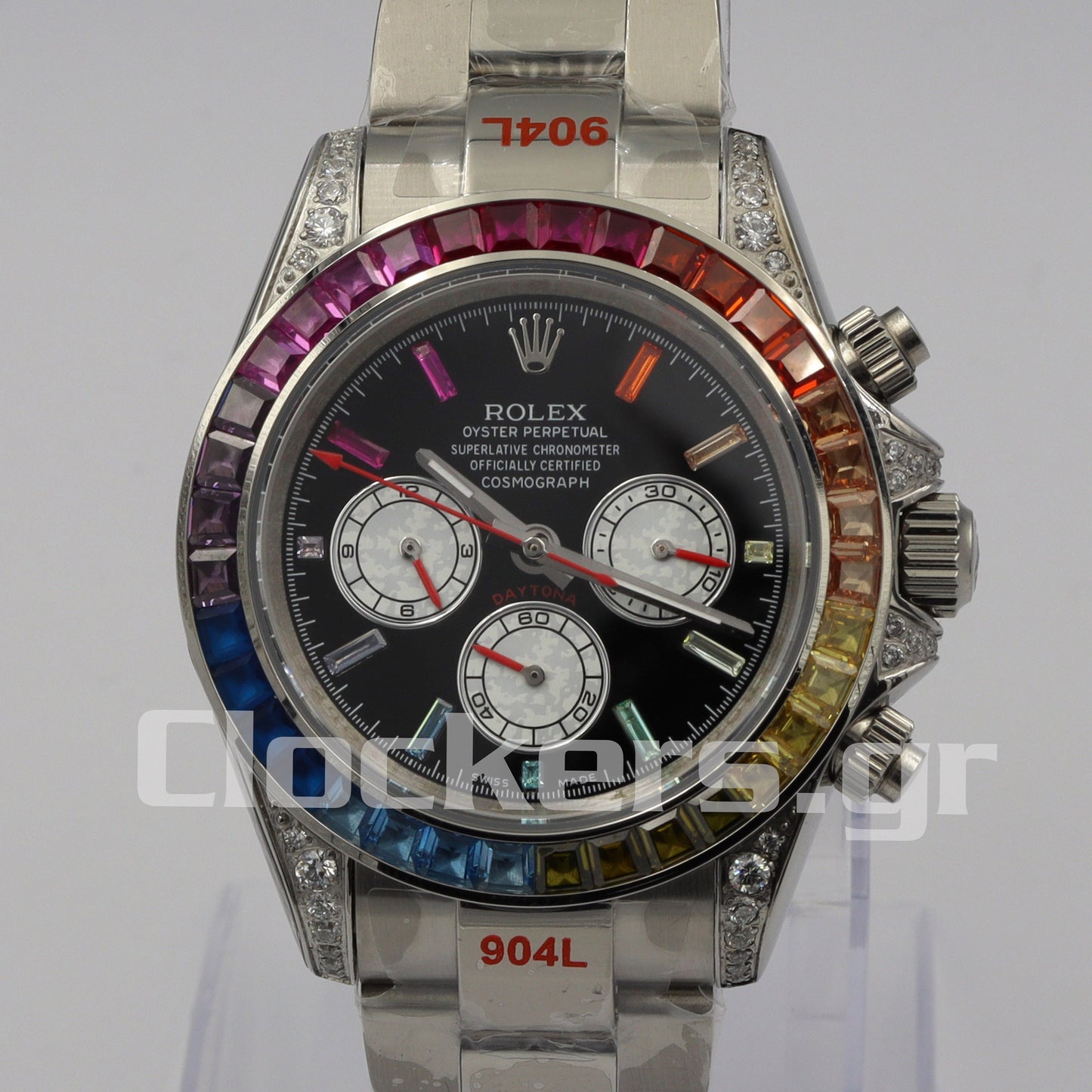 C0SMOGRAPH DAYT0NA BLACK DIAL SILVER RAINBOW 40MM